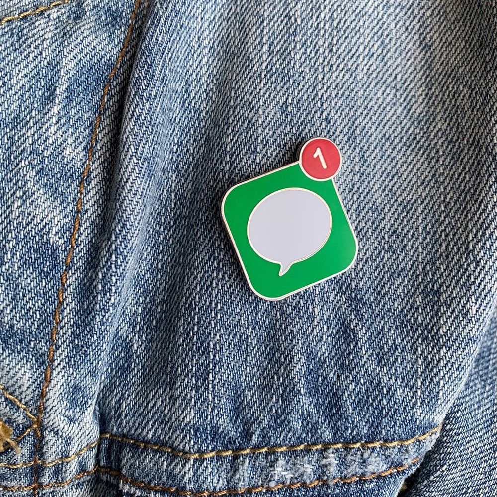 New Message Enamel Pin